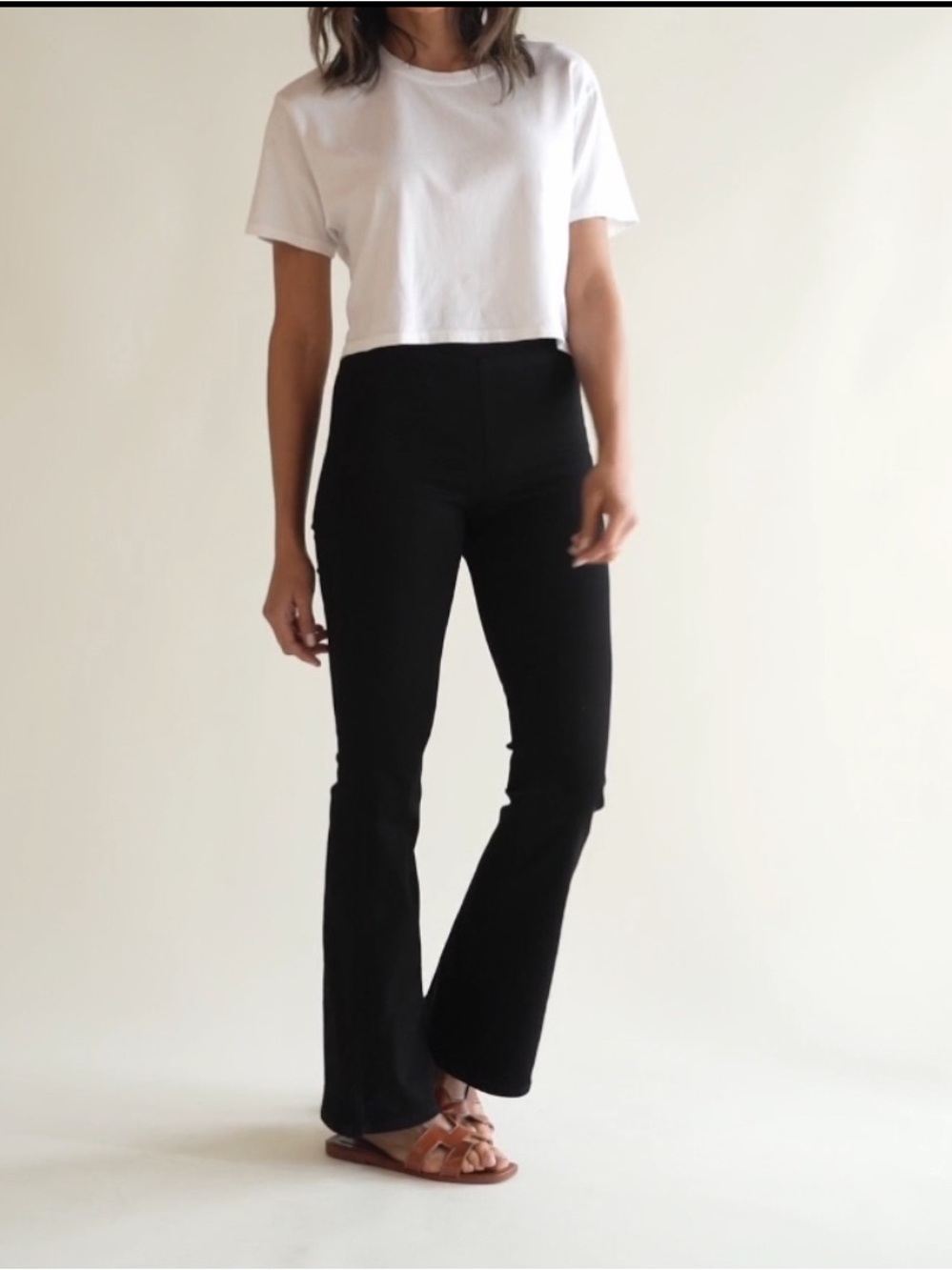Oliver Logan Fitted Pull On Style Black Flared Jeans Sz S